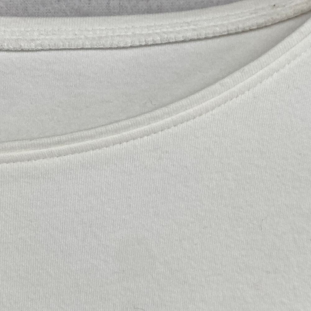 EILEEN FISHER Top M Cotton Interlock Jersey Boat Neck 3/4 Sleeve White - Picture 6 of 12
